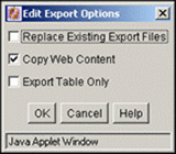 Surrounding text describes Edit Export Options screen. Surrounding text describes Edit Export Options screen.