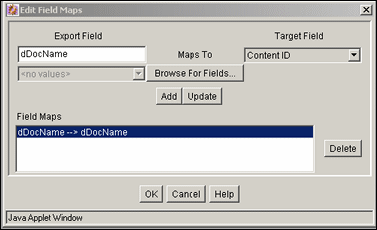 Surrounding text describes Edit Field Maps screen. Surrounding text describes Edit Field Maps screen.