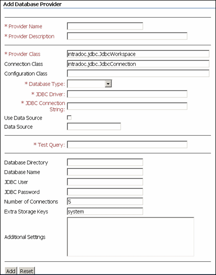 Surrounding text describes Add Database Provider screen. Surrounding text describes Add Database Provider screen.
