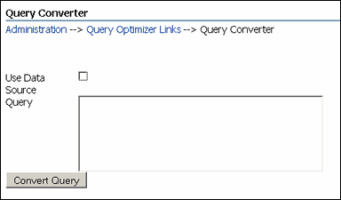 Query Converter screen without data source Query Converter screen without data source
