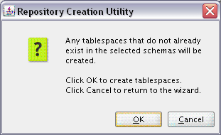 map tablespaces confirmation screen map tablespaces confirmation screen