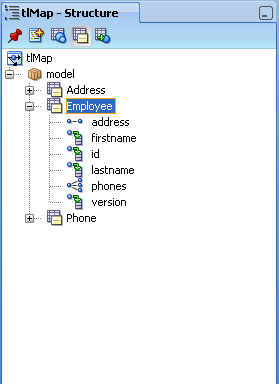 tlMap Descriptors in the JDeveloper Structure Pane tlMap Descriptors in the JDeveloper Structure Pane