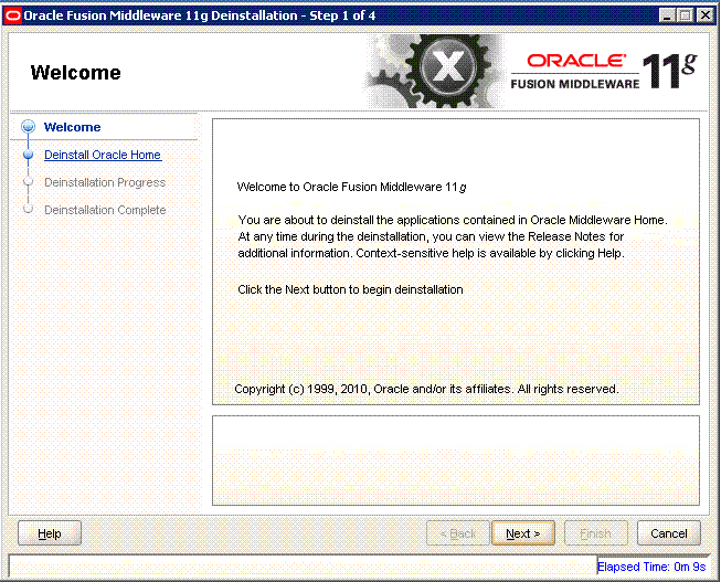 Description of deinstall_welcome.gif follows Description of deinstall_welcome.gif follows