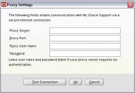Proxy Configuration Screen Proxy Configuration Screen