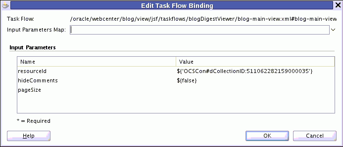 Edit Task Flow Binding Dialog Edit Task Flow Binding Dialog