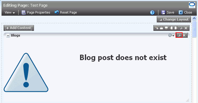 Blog task flow added to a page in Oracle Composer Blog task flow added to a page in Oracle Composer