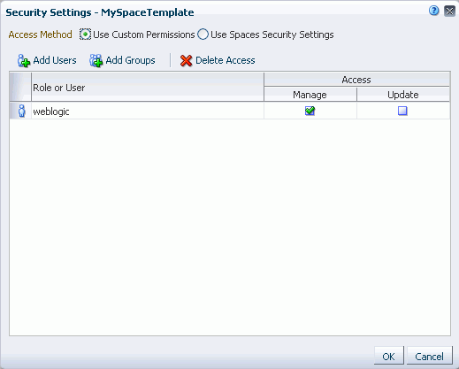 Setting security for a resource Setting security for a resource