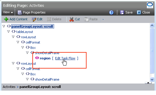 Edit Task Flow link next to a region tag Edit Task Flow link next to a region tag