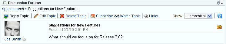 New discussion forum topic New discussion forum topic