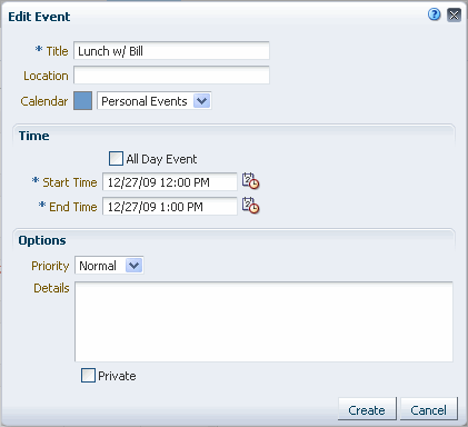 Edit Event dialog box Edit Event dialog box