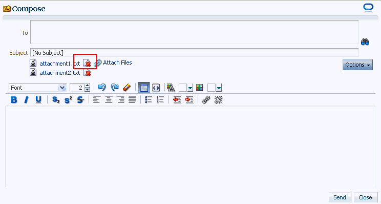 Remove Attachment icon in the Compose window Remove Attachment icon in the Compose window