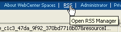 RSS link in WebCenter Spaces RSS link in WebCenter Spaces