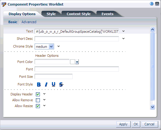 Recent Activity task flow properties Recent Activity task flow properties