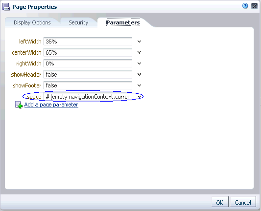 Page Properties dialog with a new parameter Page Properties dialog with a new parameter