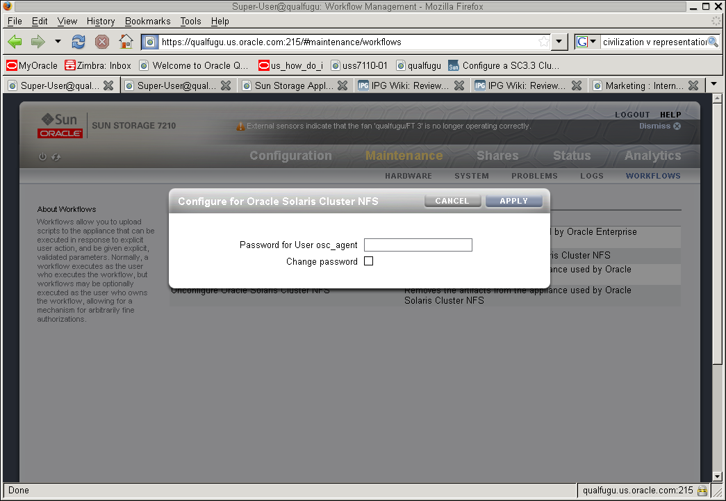 Configure the filer workflow by typing the password in the dialog box. image:Configure the filer workflow by typing the password in the dialog box.
