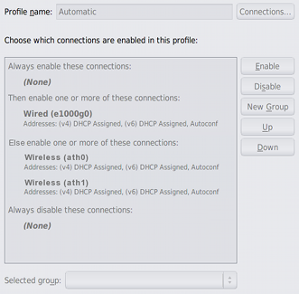 Graphic of the Network Profile view in the Network Preferences dialog. image:Graphic of the Network Profile view in the Network Preferences dialog.