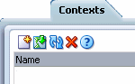 Contexts Page, general controls, left panel Contexts Page, general controls, left panel