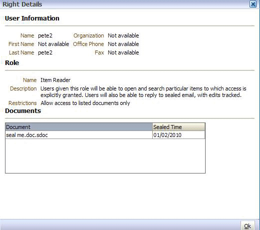 Right Details dialog Right Details dialog