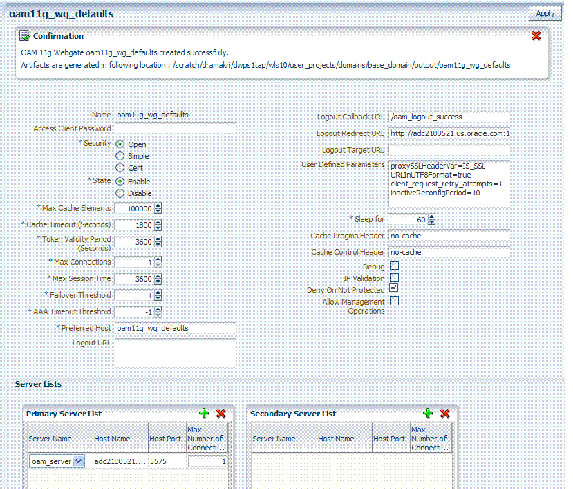 OAM Agent Page with Expanded Details OAM Agent Page with Expanded Details