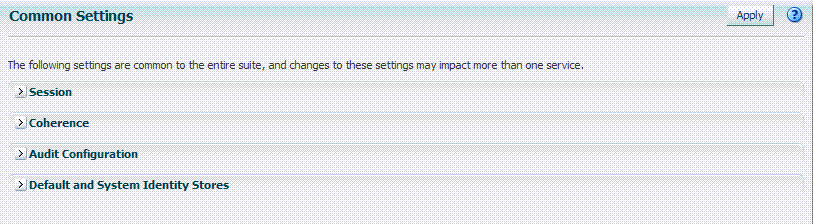 Common Settings Page (Collapsed View Common Settings Page (Collapsed View