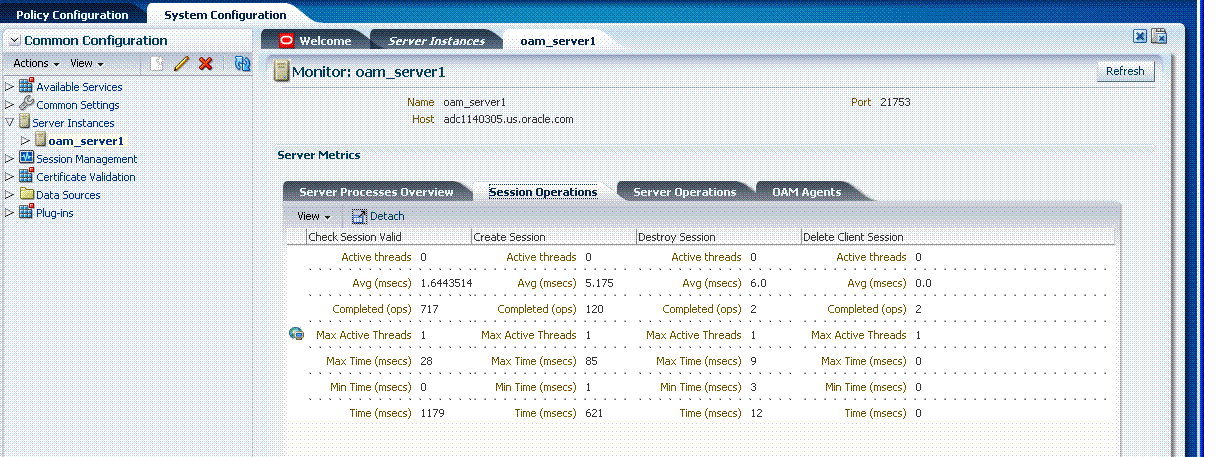Session Operations Monitoring Page Session Operations Monitoring Page