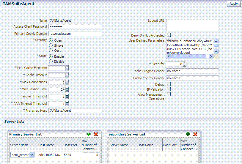 Expanded OAM 10g Webgate Page Expanded OAM 10g Webgate Page