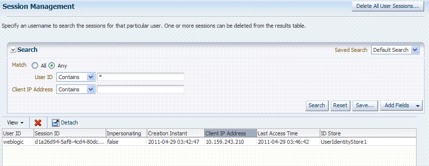 Common Configuration: Session Management Page Common Configuration: Session Management Page