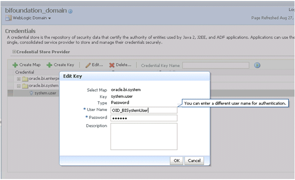 Edit Key dialog enter new oid details for authentication. Edit Key dialog enter new oid details for authentication.
