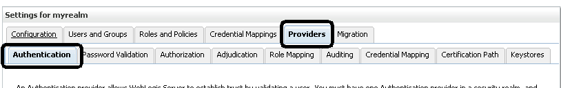 Description of myrealm_tabs_authentication.gif follows Description of myrealm_tabs_authentication.gif follows