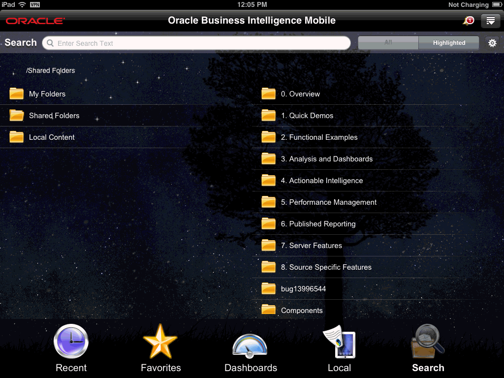 Search view