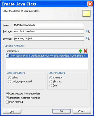 Implementing the MetadataDetails Implementing the MetadataDetails