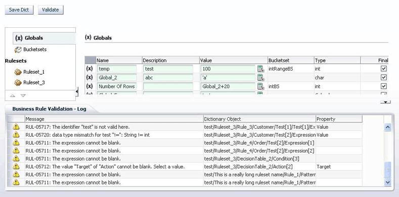 Running the Sample Rules Dictionary Editor Application Running the Sample Rules Dictionary Editor Application