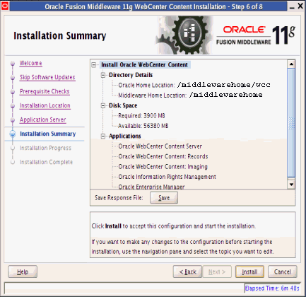 Description of install_summary_ecm2.gif follows Description of install_summary_ecm2.gif follows