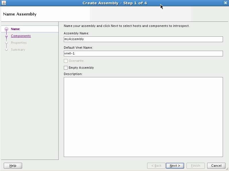 Create Assembly wizard Create Assembly wizard