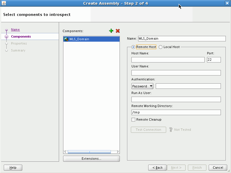 Create Assembly wizard Create Assembly wizard