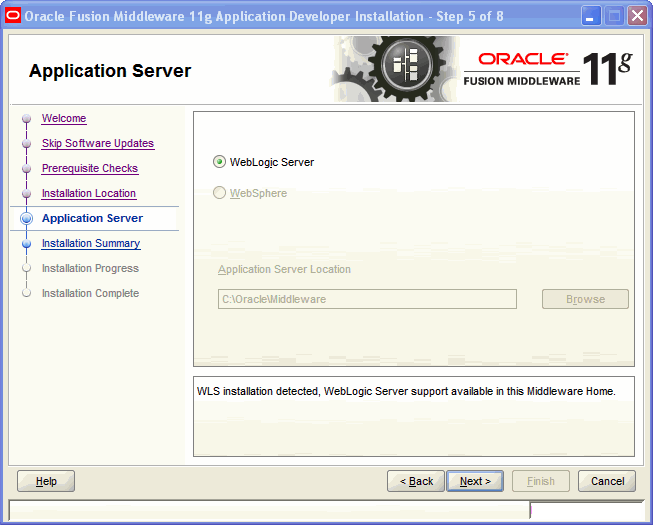 Application Server screen Application Server screen
