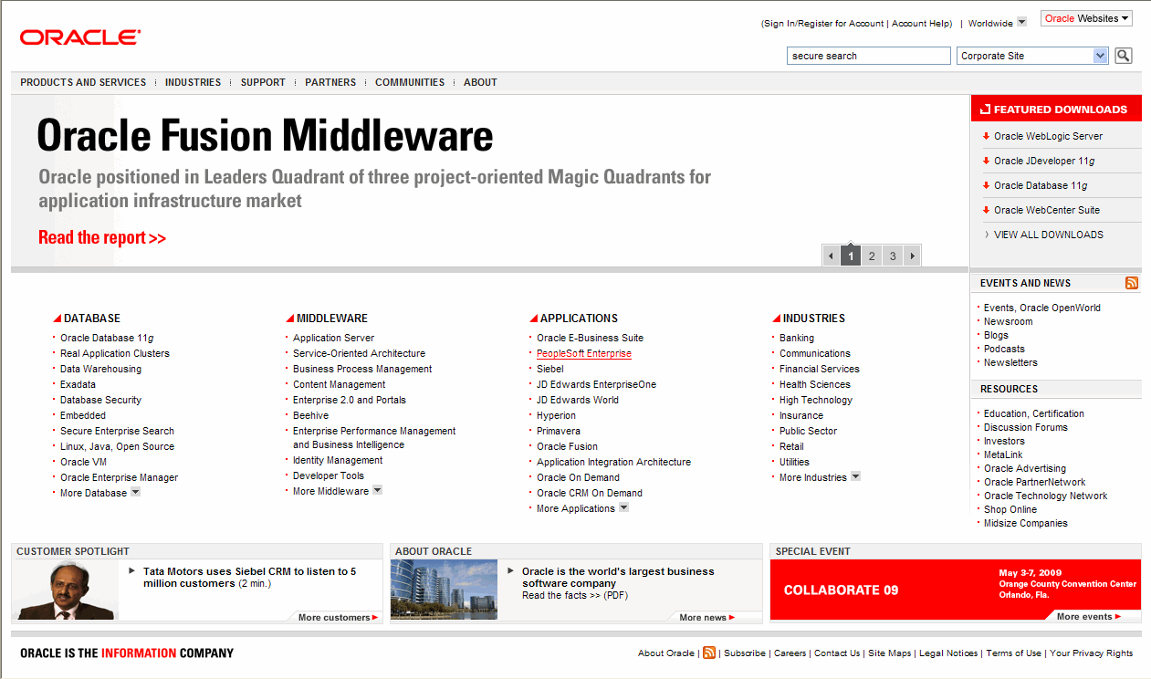 Shows portlets on My Oracle dot Com. Shows portlets on My Oracle dot Com.