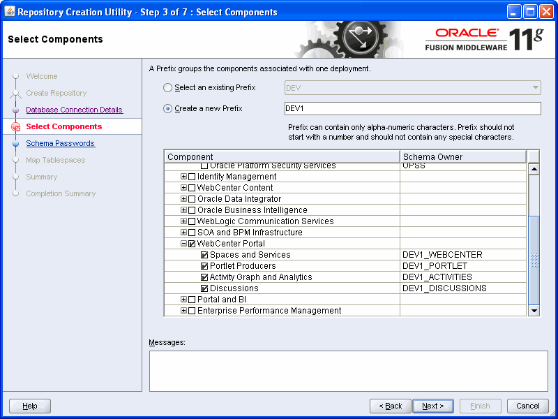 Schemas required for Oracle WebCenter Portal 11g Schemas required for Oracle WebCenter Portal 11g