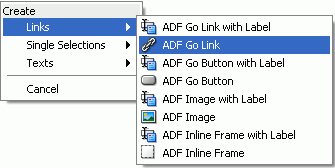JDeveloper Context Menu JDeveloper Context Menu