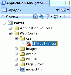 A Skin Created at the Default Location in JDeveloper A Skin Created at the Default Location in JDeveloper