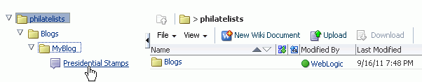 A blog post in the document hierarchy A blog post in the document hierarchy