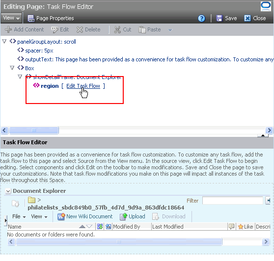 Edit Task Flow link in Source view Edit Task Flow link in Source view