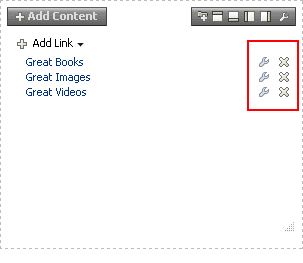 Controls on individual links Controls on individual links