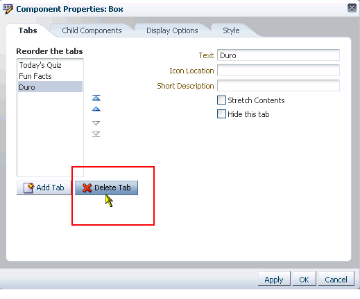 Delete Tab button in Box Component Properties Delete Tab button in Box Component Properties