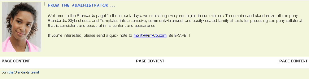 Page with header and footer Page with header and footer