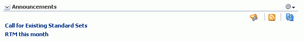 RSS icon in an Announcements Task Flow RSS icon in an Announcements Task Flow