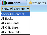 Contents dropdown list