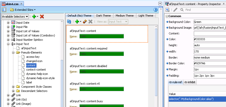 Input Text Component&rsquo;s label Skinning Key