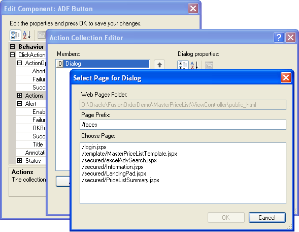 Web Page Picker Dialog Box