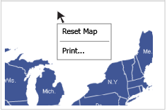 Map viewport context menu.